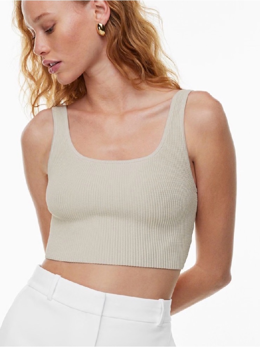 Babaton Aritzia Sculpt Knit Squareneck Cropped Tank